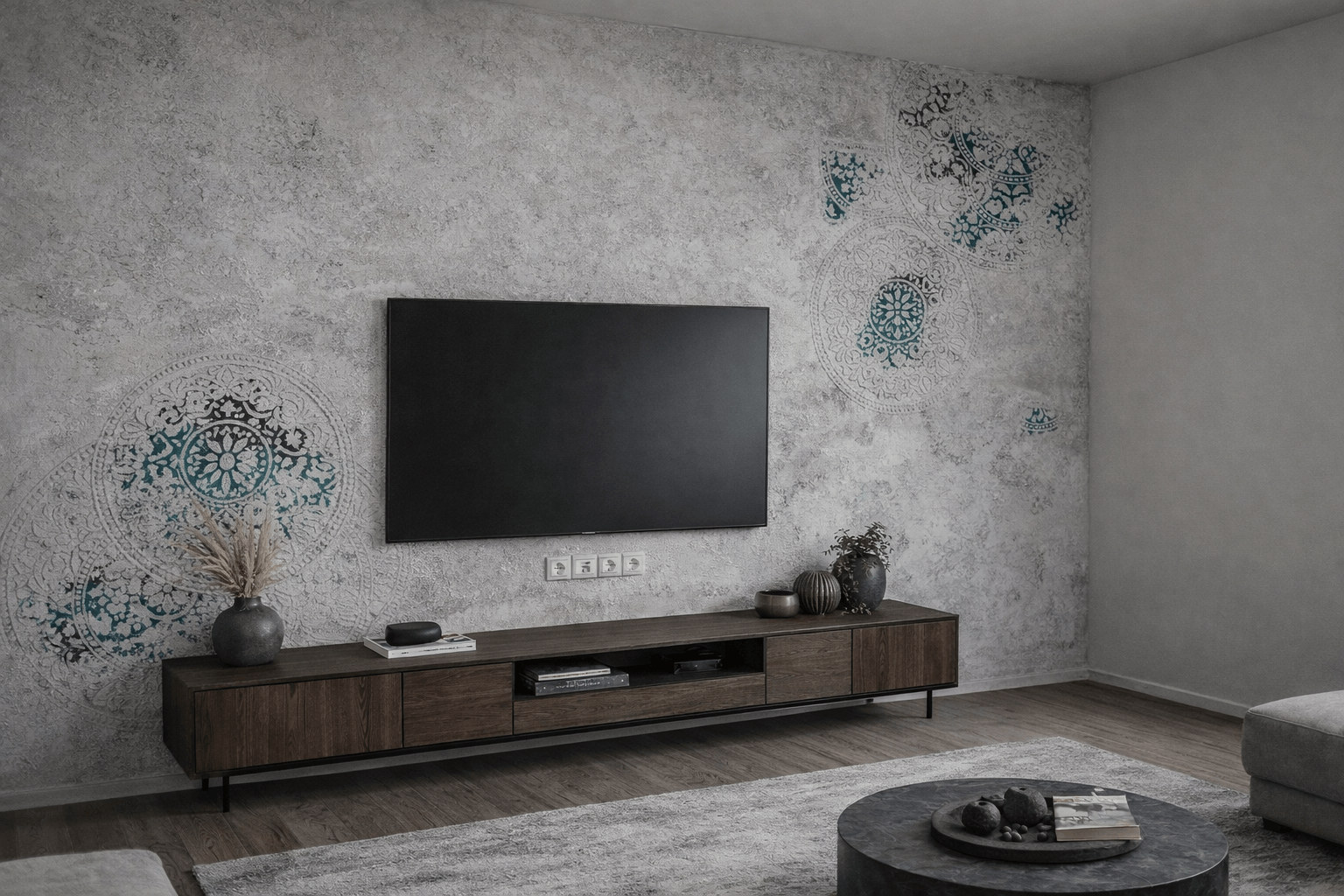 Ściana dekoracyjna z mandalą – subtelna struktura, wyrazisty charakter