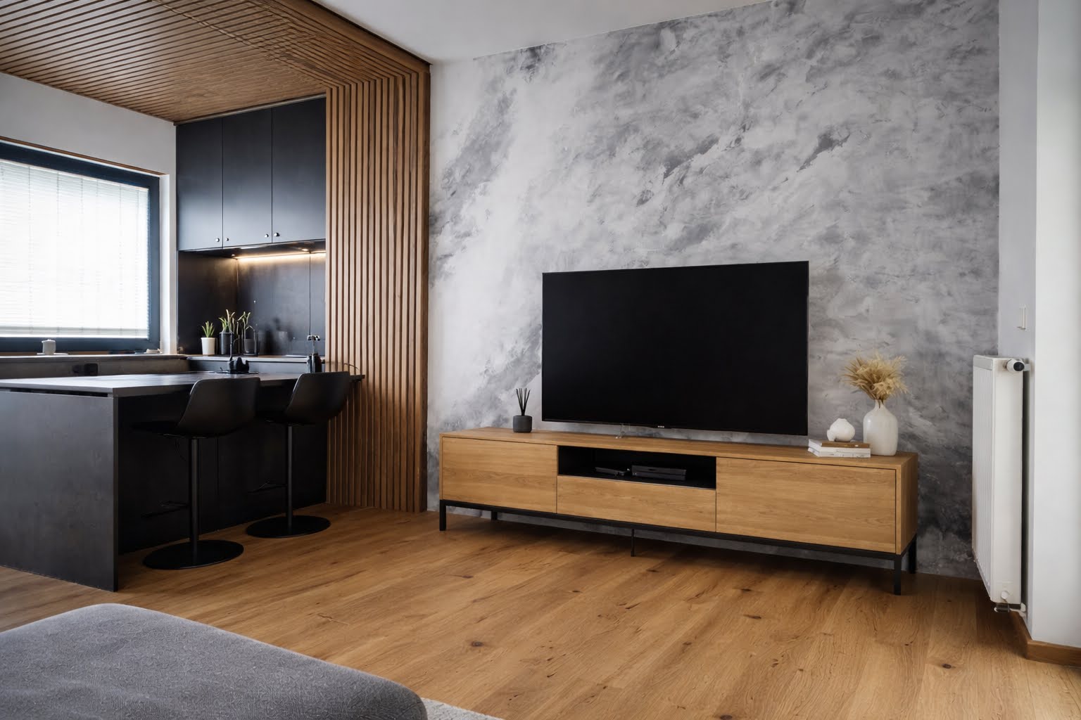 Ściana Dekoracyjna – Stiuk Wenecki w Efekcie Marmuru (Wieliczka)