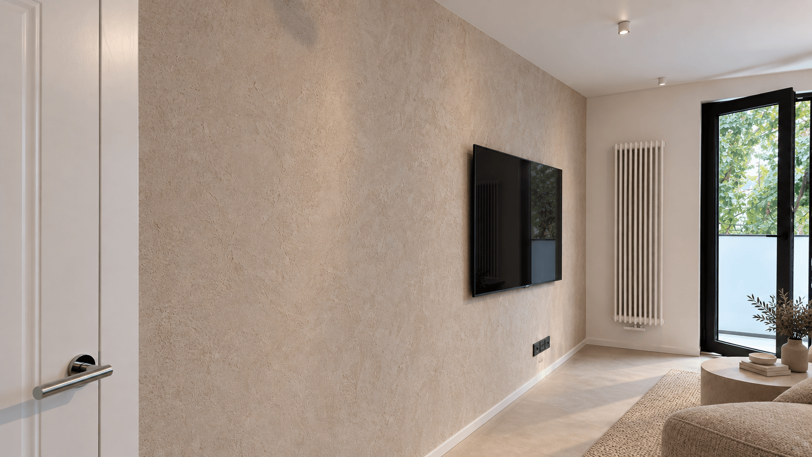 Beton dekoracyjny Kraków – realizacja w stylu Japandi przy ul. Lindego