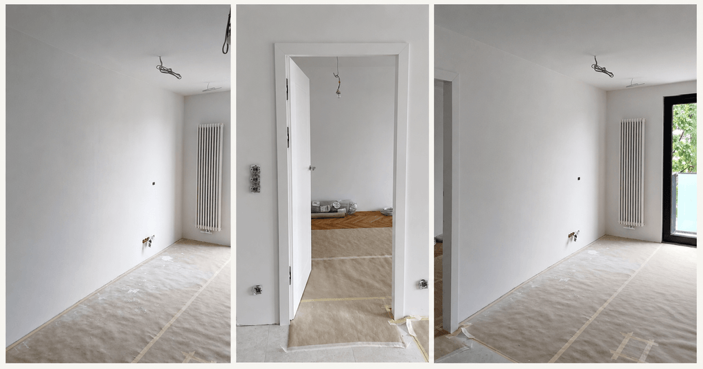 Beton dekoracyjny na ścianie w jasnym beżowym kolorze – Kraków